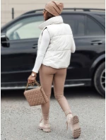 Dámská přechodná krátká prošívaná oboustranná vesta bílá Dstreet model 21980836 - FashionStreet