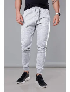 Světle šedé pánské teplákové kalhoty (68XW01-2)