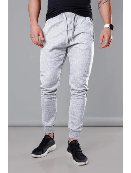 Světle šedé pánské teplákové kalhoty (68XW01-2)