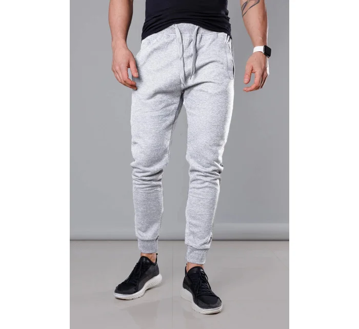 Světle šedé pánské teplákové kalhoty (68XW01-2)