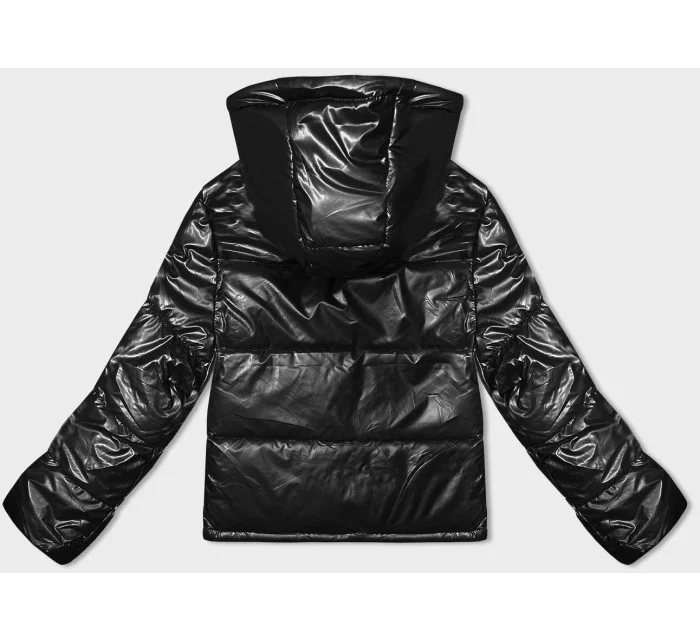 Krátká černá dámská oversize bunda model 21246262 - J.STYLE Krátká černá dámská oversize bunda model 21246262 - J.STYLE