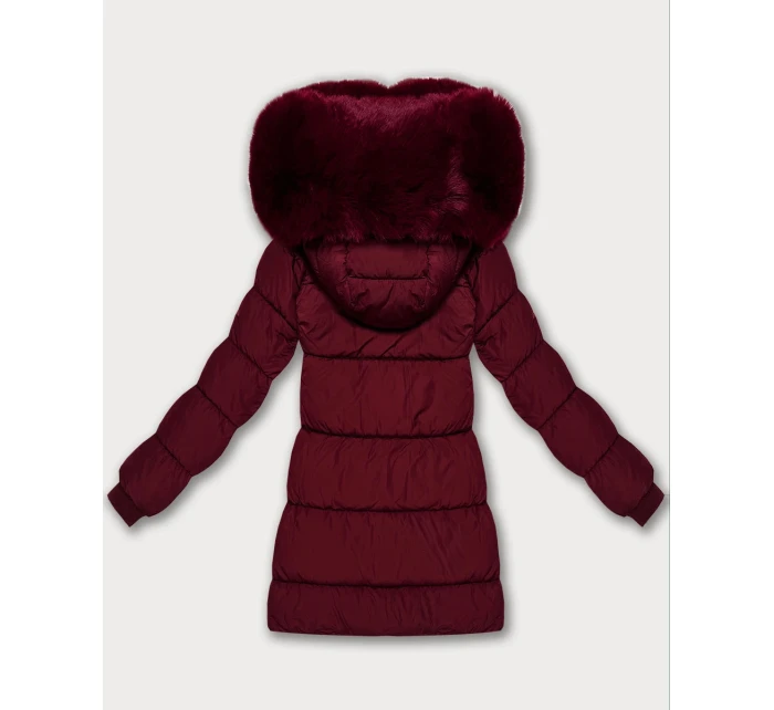 Dámská zimní péřová bunda ve vínové bordó barvě model 21475480 - J.STYLE