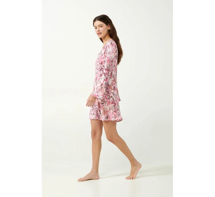 Vamp - Květinová noční košilka s dlouhým rukávem 21825 - Vamp Vamp - Květinová noční košilka s dlouhým rukávem 21825 - Vamp
