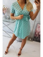 Mátové puntíkované šaty