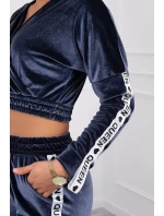 Velurová souprava s nápisem Queen graphite