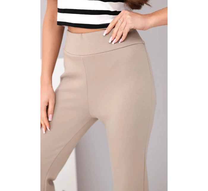 Dámské kalhoty máslíčko s rozšiřující nohavicí fango