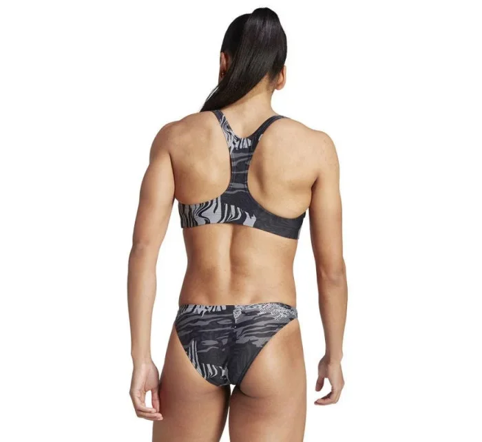 Dámské dvoudílné plavky IB7697 Černá s šedou - Adidas Dámské dvoudílné plavky IB7697 Černá s šedou - Adidas