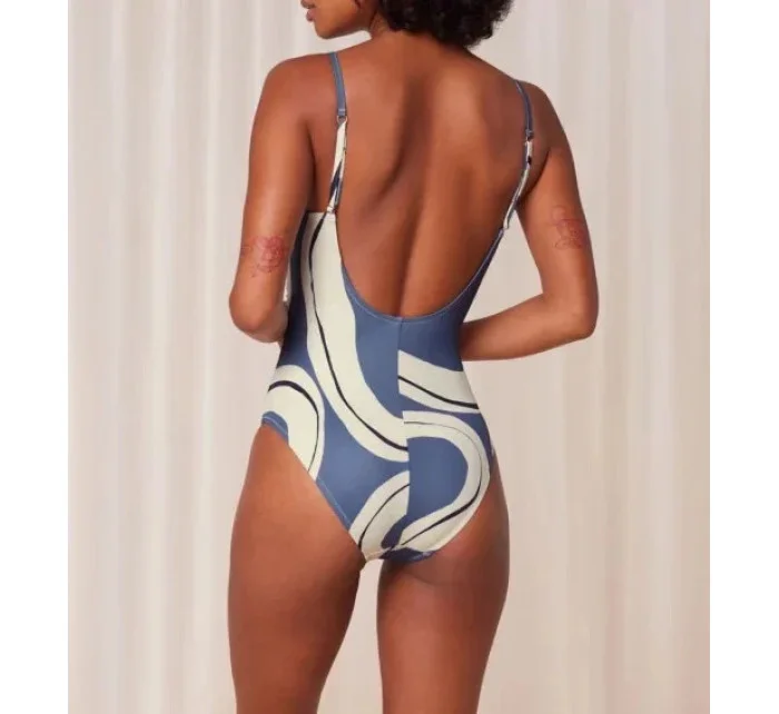 Dámské jednodílné plavky Summer Allure OP 01 modré/ecru - Triumph