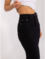 Černá vypasovaná džínová maxi sukně (M551)