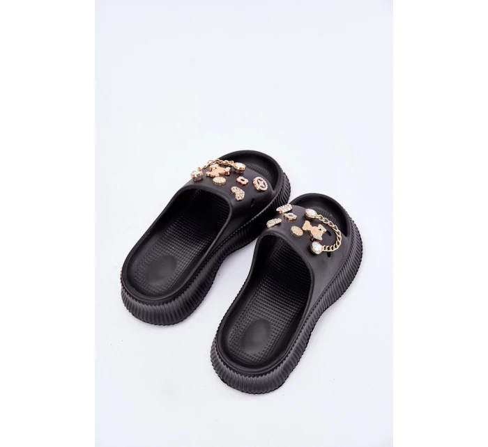Pěnové Dámské Sandały Se Zlatými Černé model 21700251 - Boto Pěnové Dámské Sandały Se Zlatými Černé model 21700251 - Boto