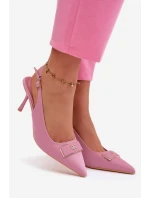 Sandály Podpatky Dámské S Ozdobným Detalem Růžové model 21937397 - Boto