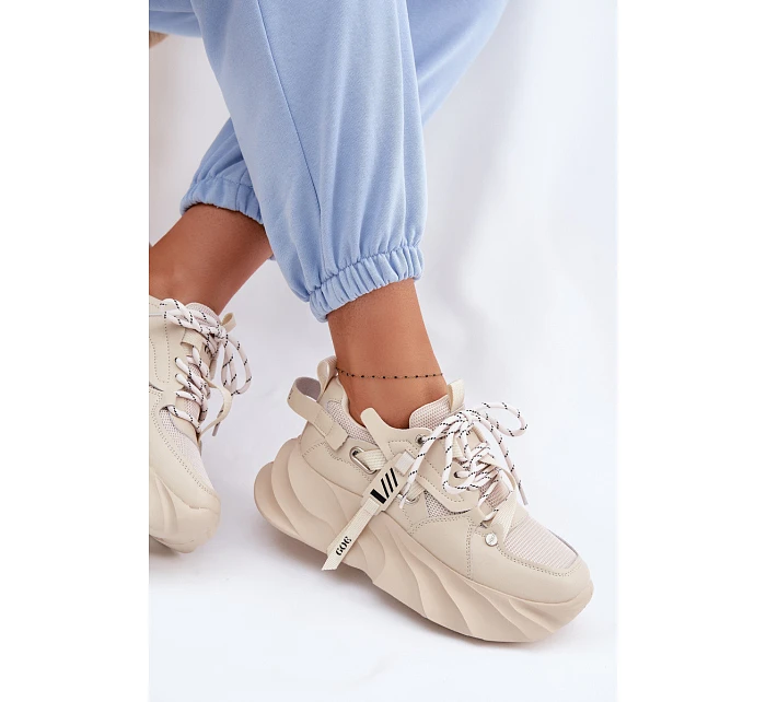 Kožené dámské tenisky GOE TT2N4012 Béžové