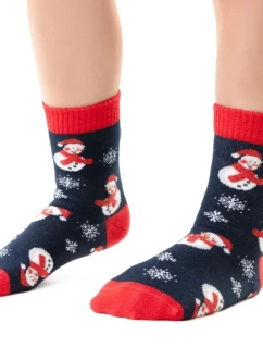 DĚTSKÉ VÁNOČNÍ PONOŽKY 014 NÁMOŘNICKÁ MODŘ 29-31