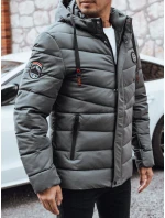 Pánská prošívaná zimní bunda s kapucí v grafitové barvě Dstreet TX5057