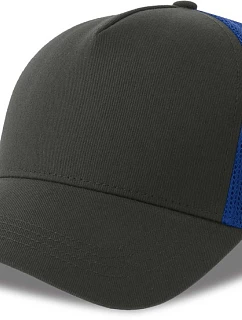 Atlantis Headwear Rapper Cotton-S 5 panelová Trucker kšiltovka 33.0260 dark grey/royal