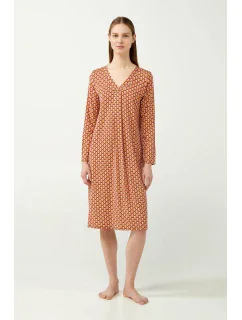 Noční košile s retro potiskem a řasením model 20515537 - Vamp