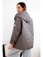 Dámská jarní prošívaná bunda s kapucí a zipem fango
