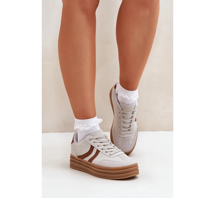 Stylové tenisky na platformě šedé model 21682892 - Boto Stylové tenisky na platformě šedé model 21682892 - Boto