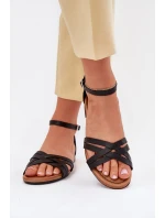 Dámské Kožené Sandály Na Plochém Podpatku Maciejka 07029-01 Černé