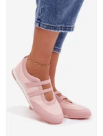 Sportovní dámské baleríny s pásky Růžové model 21956192 - Boto Sportovní dámské baleríny s pásky Růžové model 21956192 - Boto