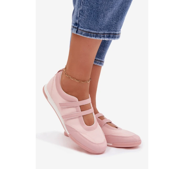 Sportovní dámské baleríny s pásky Růžové model 21956192 - Boto Sportovní dámské baleríny s pásky Růžové model 21956192 - Boto
