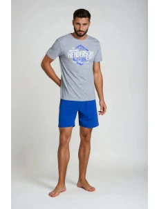 Pyžamo Lars 38869-90X Šedomodrá - Henderson