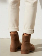 Dámské ažurové boty coffee FashionStreet ZY1345 Dámské ažurové boty coffee FashionStreet ZY1345