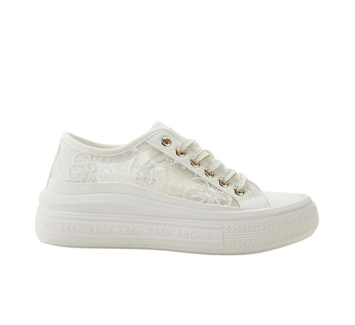 Lee Cooper dámské sportovní boty white platform lace-up dámské