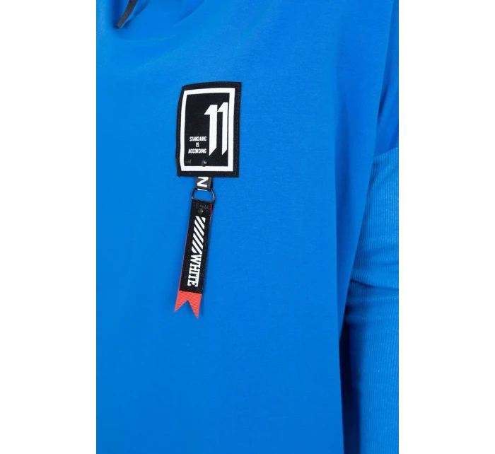 Oversize halenka s asymetrickými boky chrpově modrá Oversize halenka s asymetrickými boky chrpově modrá