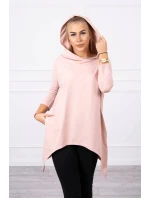 Mikina s potiskem křídel pudrově růžová