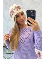 Dámská čepice Florence K350 ecru+red Dámská čepice Florence K350 ecru+red