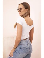 Dámská klasická bavlněná blůza s krátkým rukávem modrá