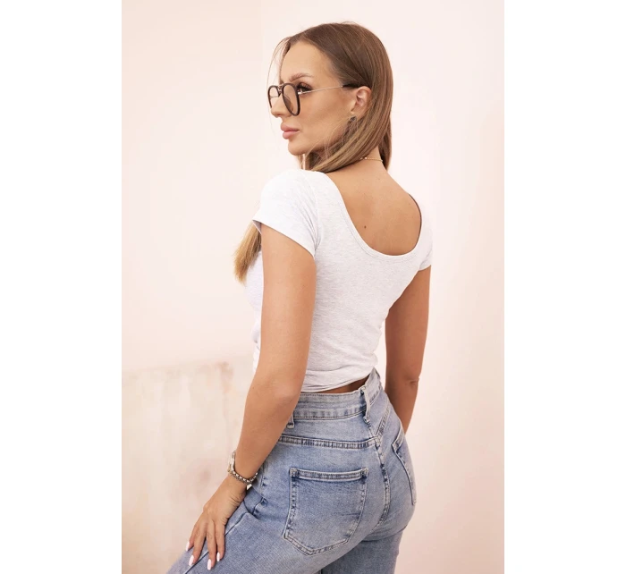 Dámská klasická bavlněná blůza s krátkým rukávem modrá