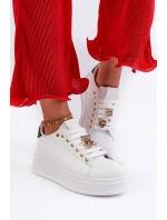 Dámské boty na platformě s ozdobami bílé Herbisa Dámské boty na platformě s ozdobami bílé Herbisa
