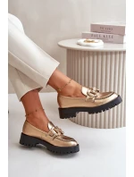 Dámské kožené mokasíny s ozdobou model 21667878 béžové - CheBello