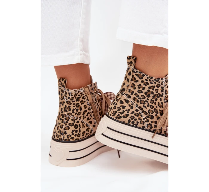 Dámské Tenisky S Mašlí A Zipem Na Platformě Panthera Mavara Dámské Tenisky S Mašlí A Zipem Na Platformě Panthera Mavara