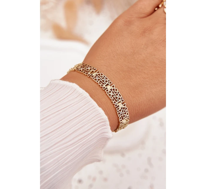 Dámský náramek ze chirurgické oceli zlatý Dámský náramek ze chirurgické oceli zlatý