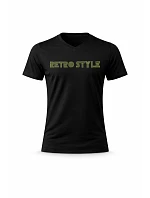 Pánské bavlněné tričko s potiskem - RETRO STYLE - černé Pánské bavlněné tričko s potiskem - RETRO STYLE - černé