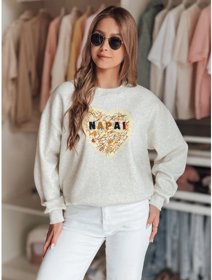 Dámská oversize mikina se srdcem SERDUCHOVA šedá FashionStreet BY1440