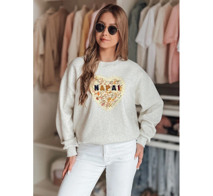 Dámská oversize mikina se srdcem SERDUCHOVA šedá FashionStreet BY1440