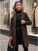 Płaszcz damski klasyczny brązowy model 22366687 - FashionStreet