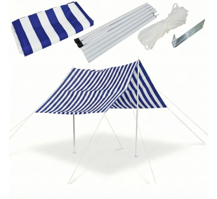 Stan se sluneční stříškou a tyčemi 3X1,7M MODRÝ Stan se sluneční stříškou a tyčemi 3X1,7M MODRÝ