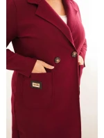 Dámský elegantní plášť Plus Size s límcem a velkými kapsami model 21468732 - K-Fashion Dámský elegantní plášť Plus Size s límcem a velkými kapsami model 21468732 - K-Fashion