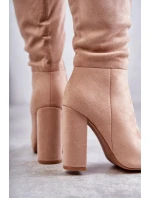 Klasické semišové boty na podpatku Tmavě béžová model 21595222 - Boto Klasické semišové boty na podpatku Tmavě béžová model 21595222 - Boto