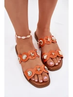 Dámské Pantofle Se Zlatými Aplikacemi Oranžové Jenoriela Dámské Pantofle Se Zlatými Aplikacemi Oranžové Jenoriela