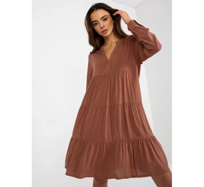 Šaty D73761M30361A hnědé