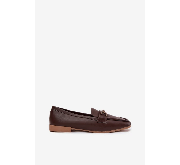 Dámské loafers polobotky s ozdobou Priscelle – hnědé
