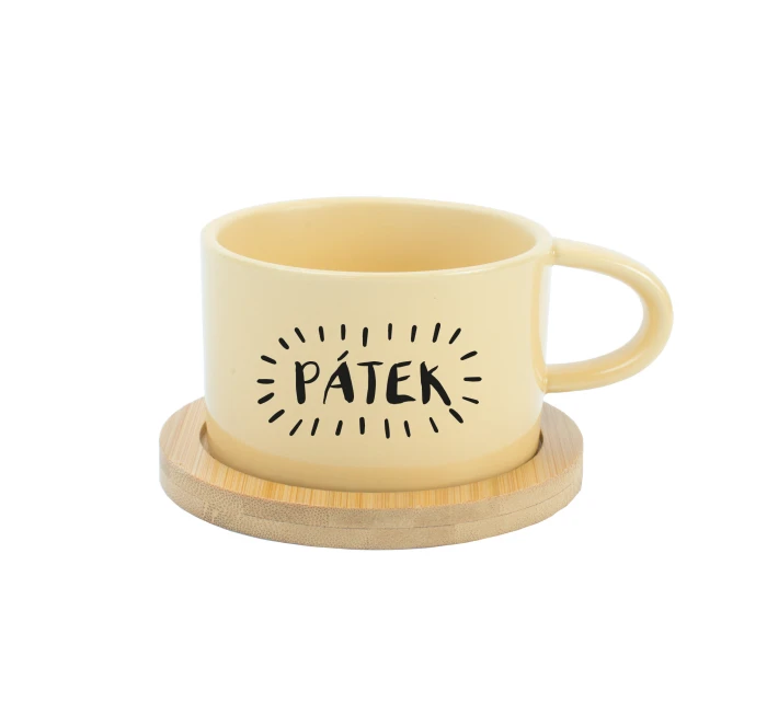 PÁTEK - žlutý hrníček makronka 200 ml