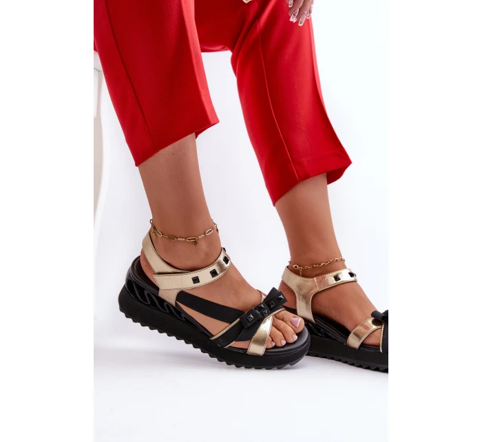 Dámské Sandály S Mašlí D&A model 21660371 Zlaté - S.Barski