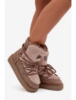 Dámské sněhule na platformě s kožešinou model 21714110 béžové - D.Franklin